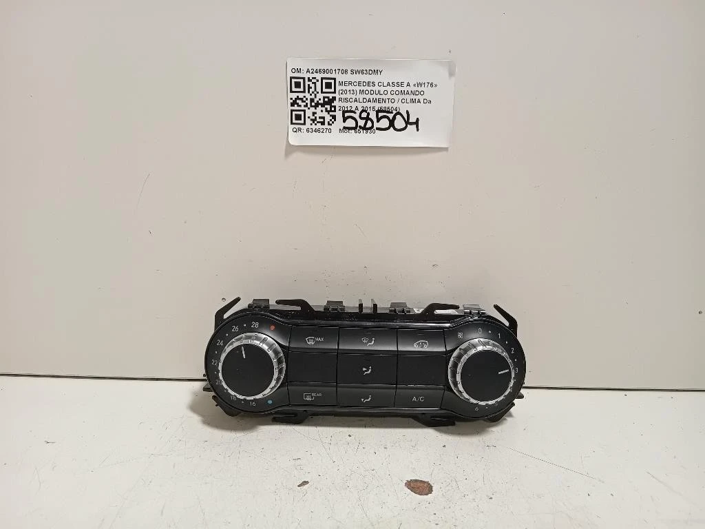 Modulo Comando Riscaldamento Clima A2469001708 Mercedes Classe A W176 2013