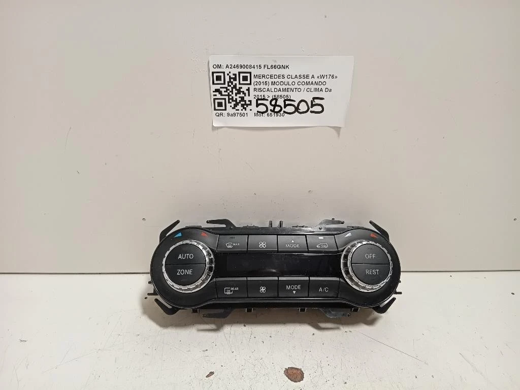 Modulo Comando Riscaldamento Clima A2469008415 Mercedes Classe A W176 2015