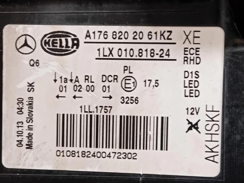 Proiettore ANT DX A1768202061 Mercedes Classe A W176 2013