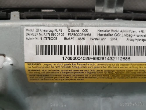 Air-bag Ginocchia SX 17686004029 Mercedes Classe A W176 2013