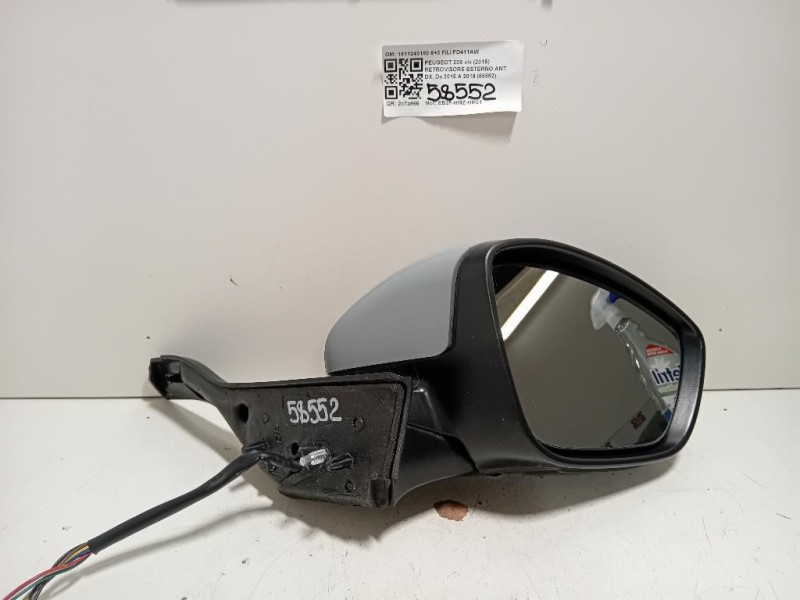 Retrovisore Esterno ANT DX 1611240180 6+3 FILI Peugeot 208 I 2015