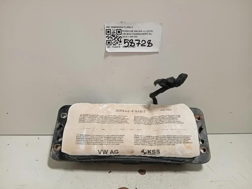 Air-bag Passeggero 95B880204 Porsche Macan I 2014
