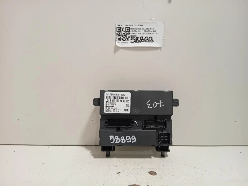 Centralina Apertura Tetto A1729003406 Mercedes Classe SLK R172 2011