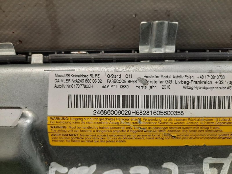 Air-bag Ginocchia SX 2468600602 Mercedes Classe B W246 2014