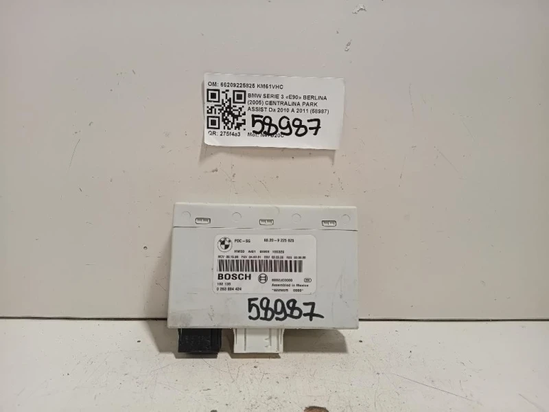 Centralina PARK Assist 66209225825 Bmw Serie 3 E90 Berlina 2005