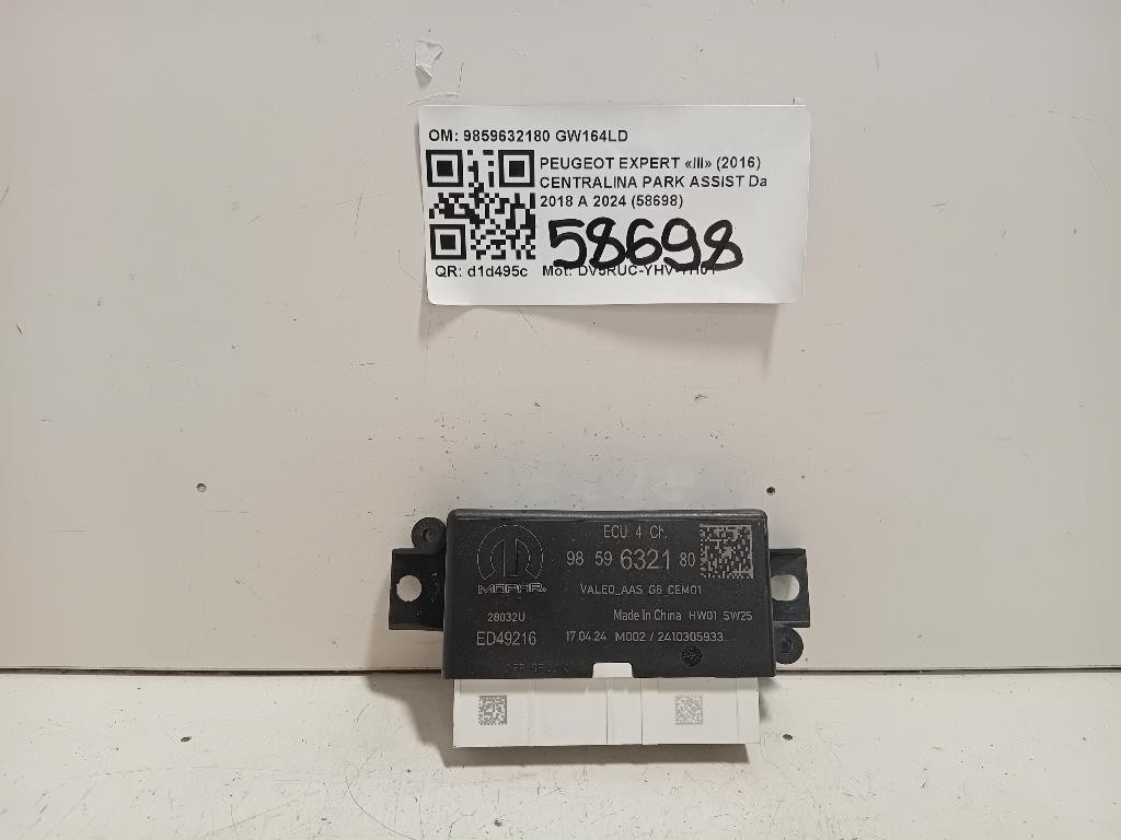 Centralina PARK Assist 9859632180 Peugeot Expert III 2016