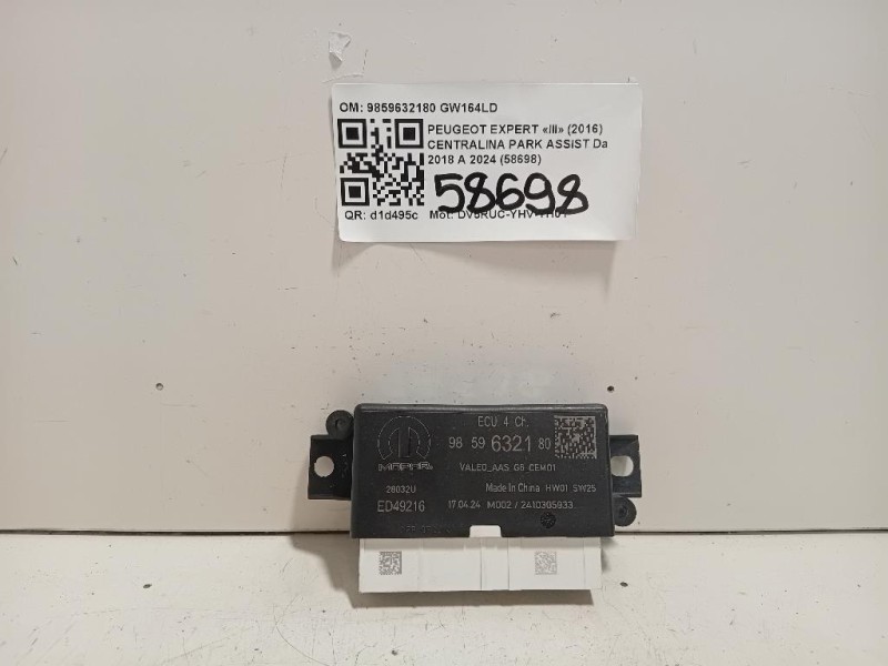 Centralina PARK Assist 9859632180 Peugeot Expert III 2016
