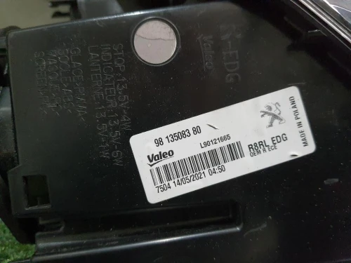 Fanale POST DX 9813508380 Peugeot 508 I 2014