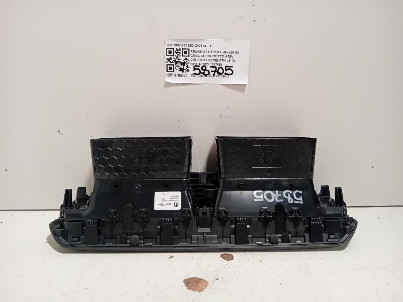 Griglia Condotto ARIA Cruscotto Centrale 98516171ZD Peugeot Expert III 2016