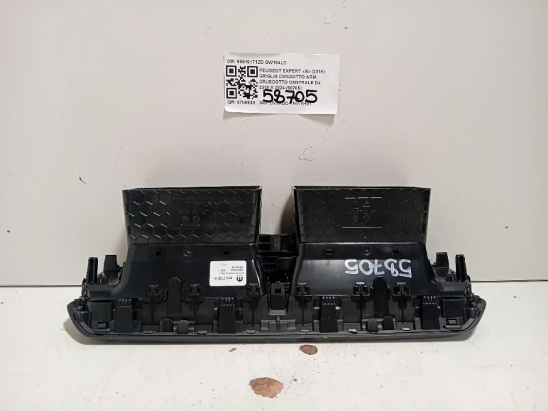 Griglia Condotto ARIA Cruscotto Centrale 98516171ZD Peugeot Expert III 2016