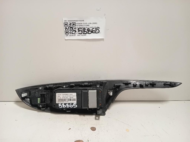 Interruttore Alzacristalli ANT SX 83540SMGG110UHS Honda Civic VIII 2006