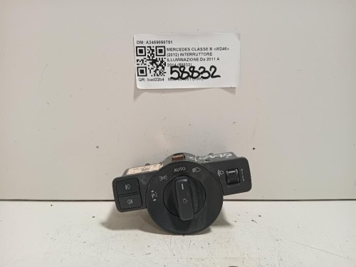 Interruttore Illuminazione A2469050751 Mercedes Classe B W246 2012