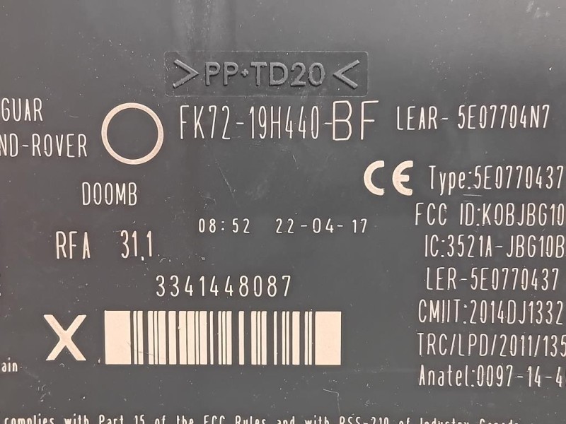 Centralina Keyless GO FK72-19H440-BF Land Rover Discovery V Sport 2015