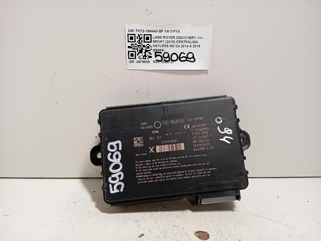 Centralina Keyless GO FK72-19H440-BF Land Rover Discovery V Sport 2015