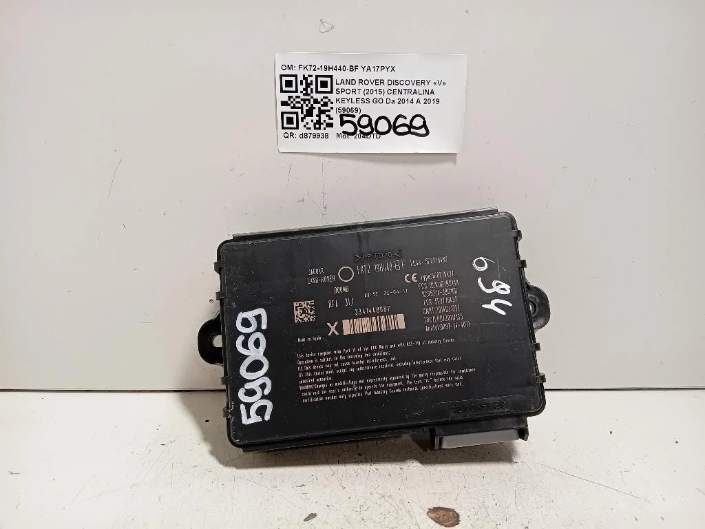 Centralina Keyless GO FK72-19H440-BF Land Rover Discovery V Sport 2015