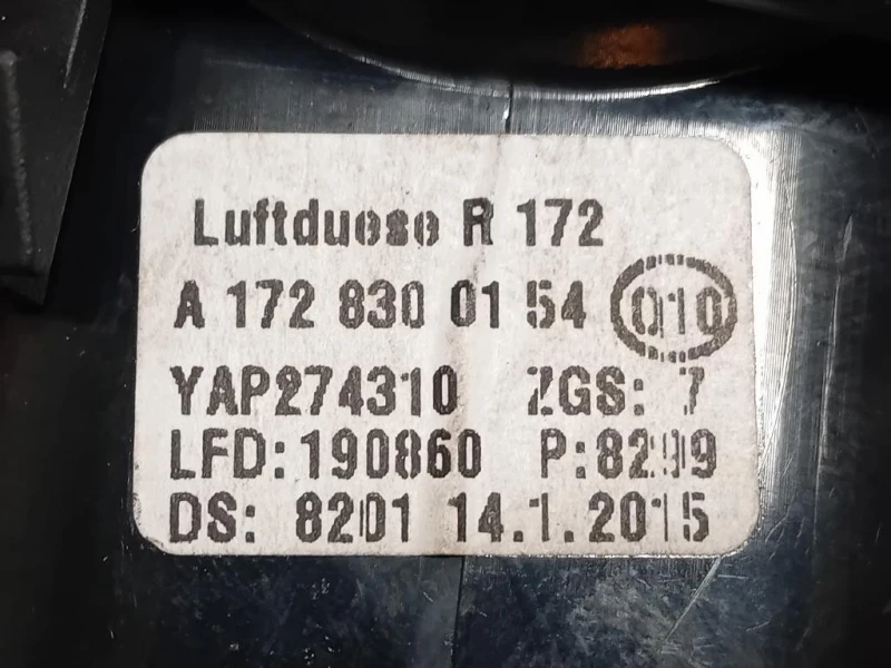 KIT Griglie Condotto ARIA Cruscotto A1728300154A1728300154 Mercedes Classe SLK R172 2011