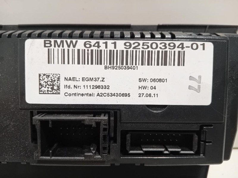 Modulo Comando Riscaldamento Clima 64119250394 Bmw Serie 3 E90 Berlina 2005