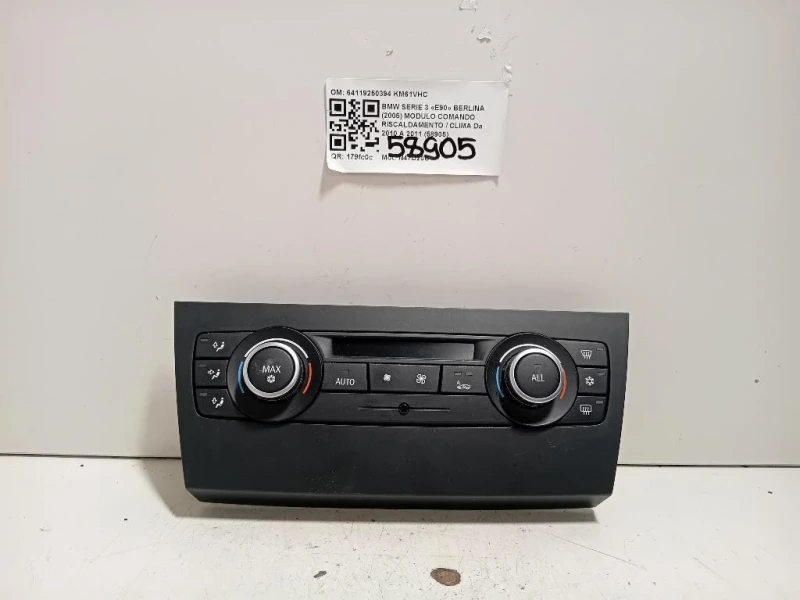 Modulo Comando Riscaldamento Clima 64119250394 Bmw Serie 3 E90 Berlina 2005