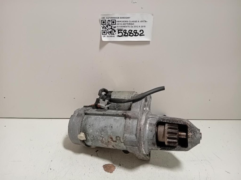 Motorino Avviamento A2709060026 Mercedes Classe A W176 2013