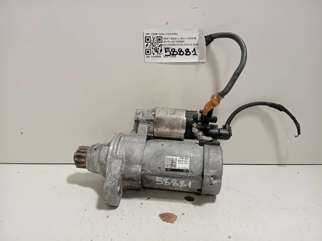 Motorino Avviamento 02M911024J Seat Ibiza V 6J1 Coupe 2013