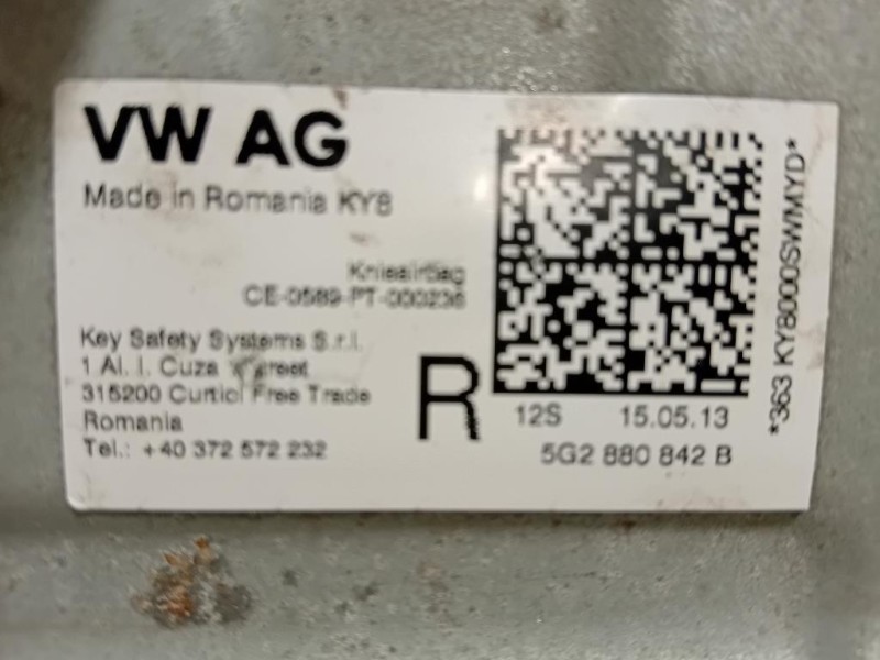 Air-bag Ginocchia DX 5G2880842B Volkswagen Touran III 2010