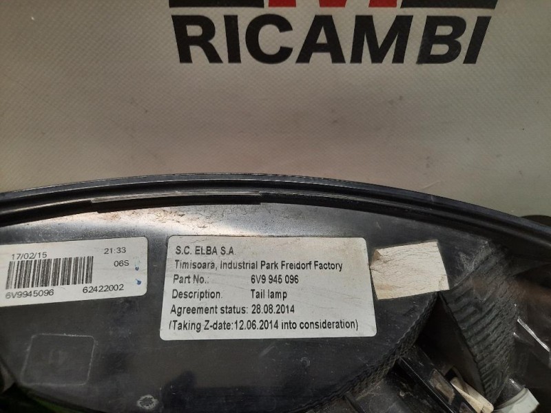 Fanale POST DX 6V6945112 Skoda Fabia NJ3 2018