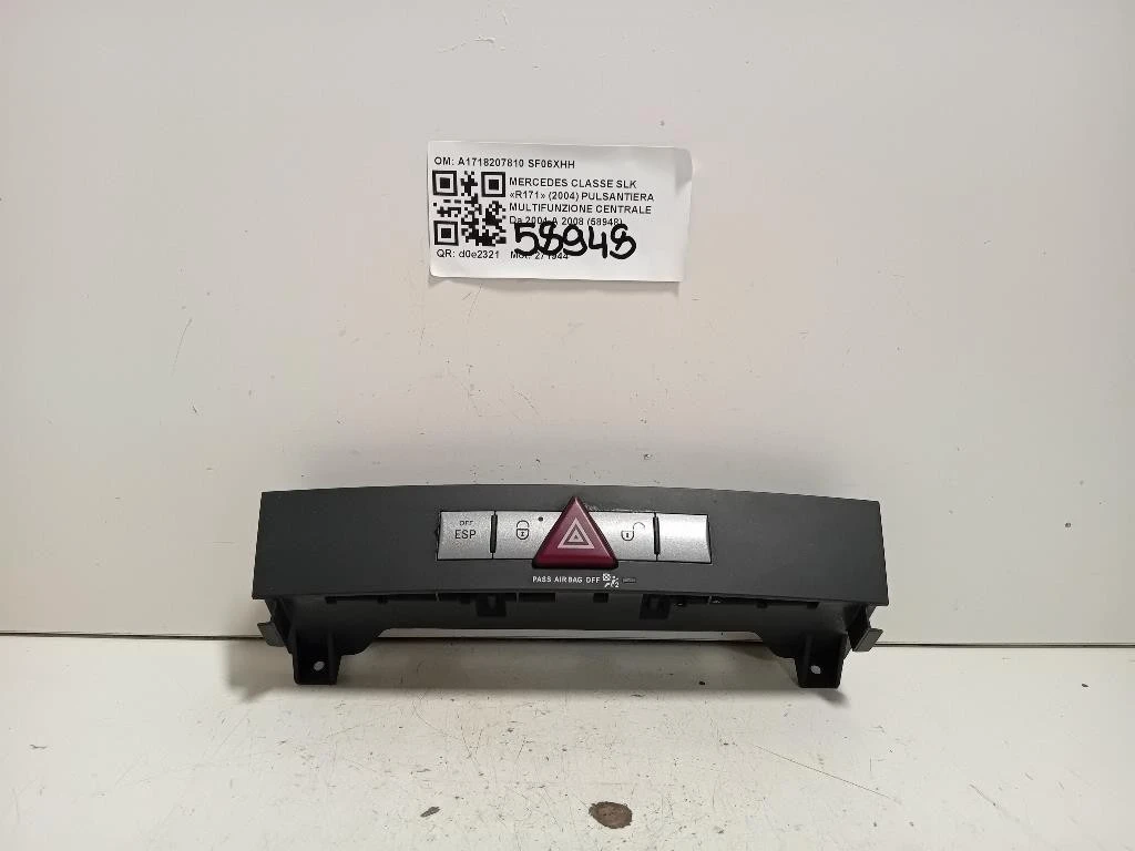 Pulsantiera Multifunzione Centrale A1718207810 Mercedes Classe SLK R171 2004