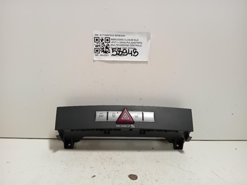 Pulsantiera Multifunzione Centrale A1718207810 Mercedes Classe SLK R171 2004