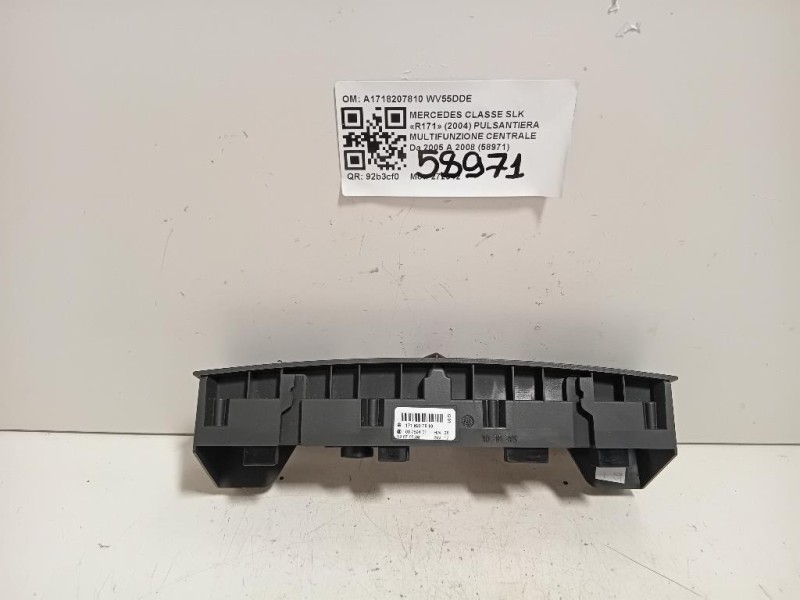 Pulsantiera Multifunzione Centrale A1718207810 Mercedes Classe SLK R171 2004