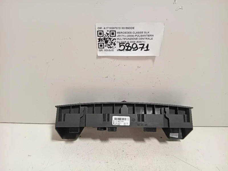 Pulsantiera Multifunzione Centrale A1718207810 Mercedes Classe SLK R171 2004