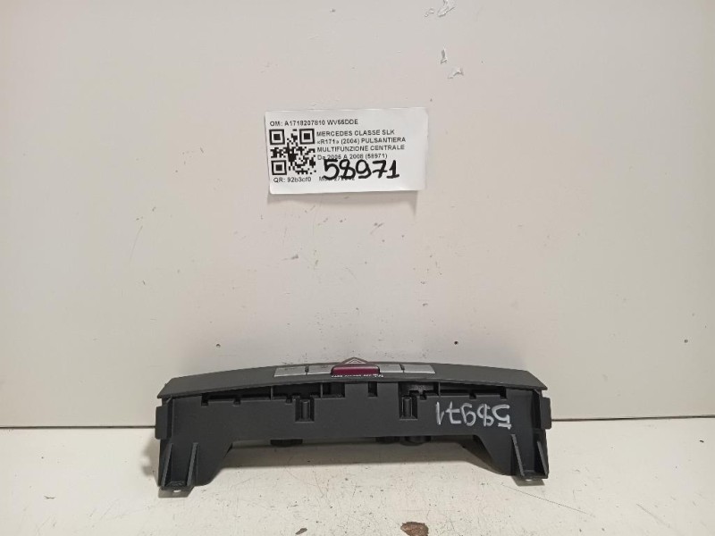 Pulsantiera Multifunzione Centrale A1718207810 Mercedes Classe SLK R171 2004