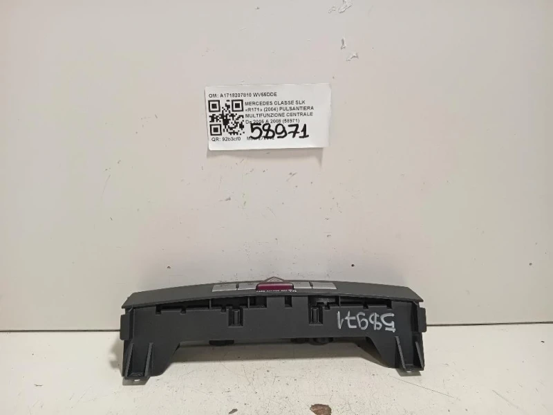 Pulsantiera Multifunzione Centrale A1718207810 Mercedes Classe SLK R171 2004