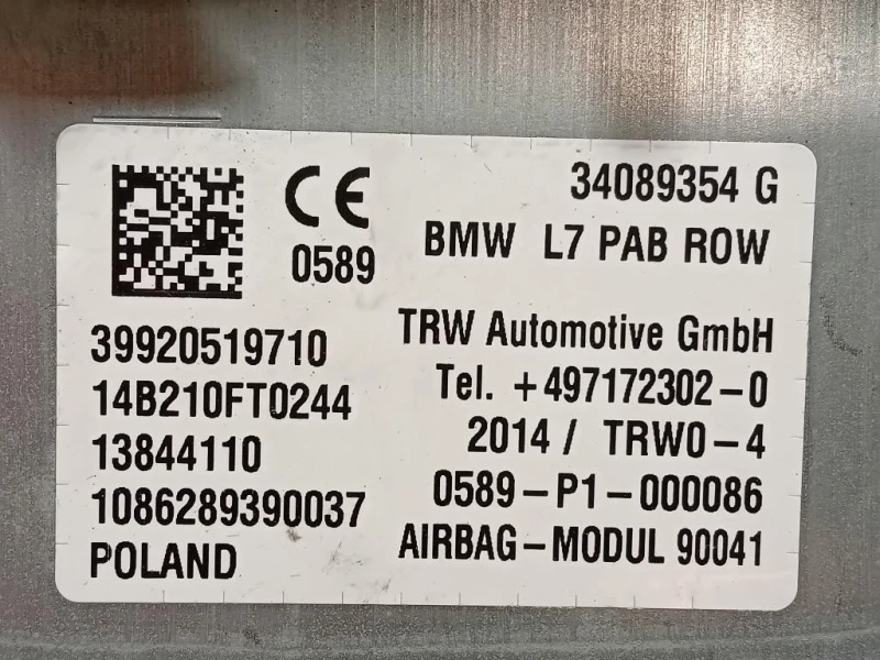 Air-bag Passeggero 34089354 Bmw Serie 3 F31 Touring 2012