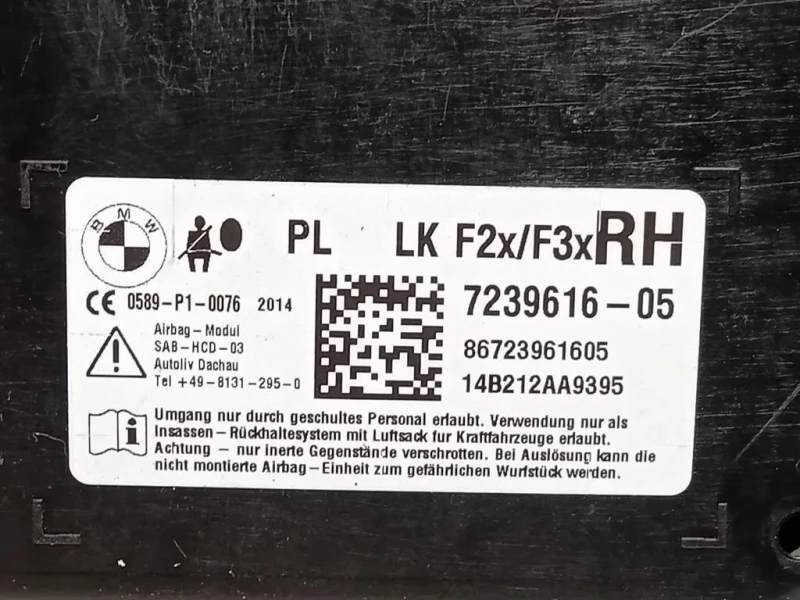 Air-bag Porta ANT DX 723961605 Bmw Serie 1 F20 Berlina 2012