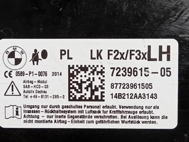 Air-bag Porta ANT SX 723961505 Bmw Serie 1 F20 Berlina 2012
