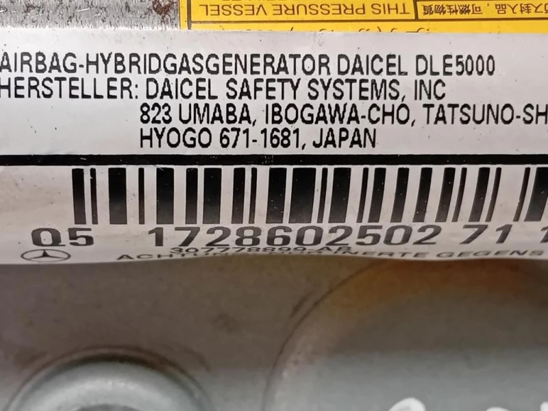 Air-bag Porta ANT SX A1728602502 Mercedes Classe SLK R172 2011