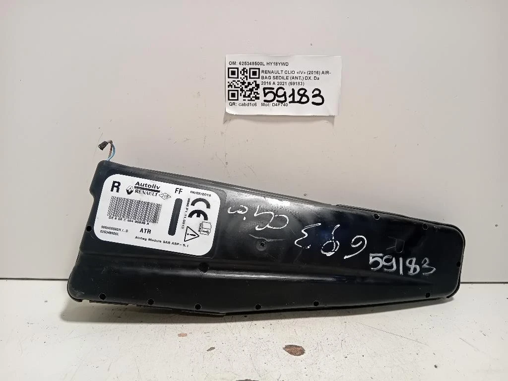 Air-bag Sedile ANT DX 625348500L Renault CLIO IV 2016