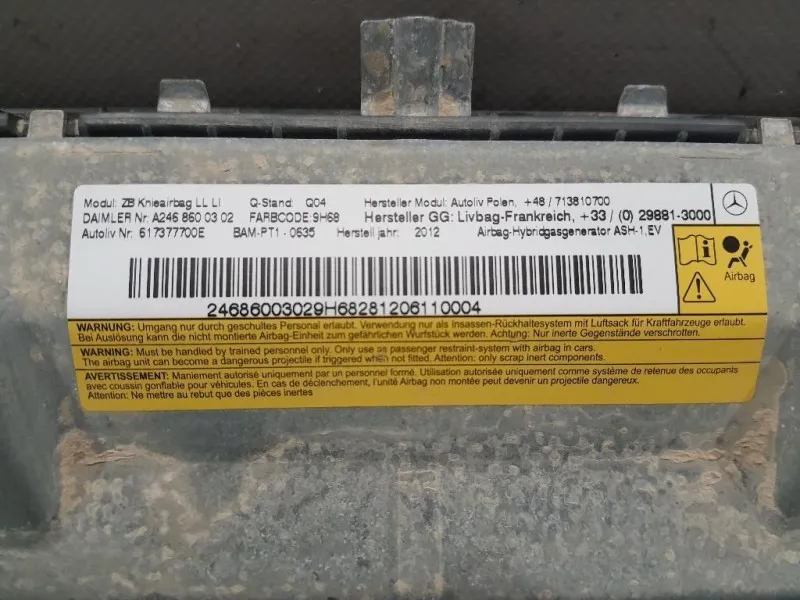 Air-bag Ginocchia SX A24686003029H68 Mercedes Classe B W246 2012