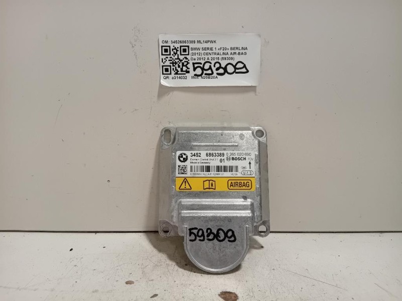 Centralina Air-bag 34526863389 Bmw Serie 1 F20 Berlina 2012