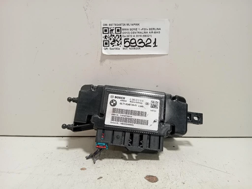 Centralina Air-bag 65779348726 Bmw Serie 1 F20 Berlina 2012