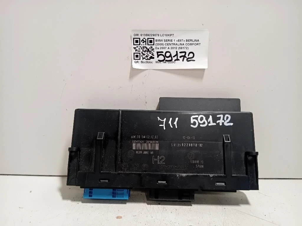 Centralina Comfort 61359229878 Bmw Serie 1 E87 Berlina 2005