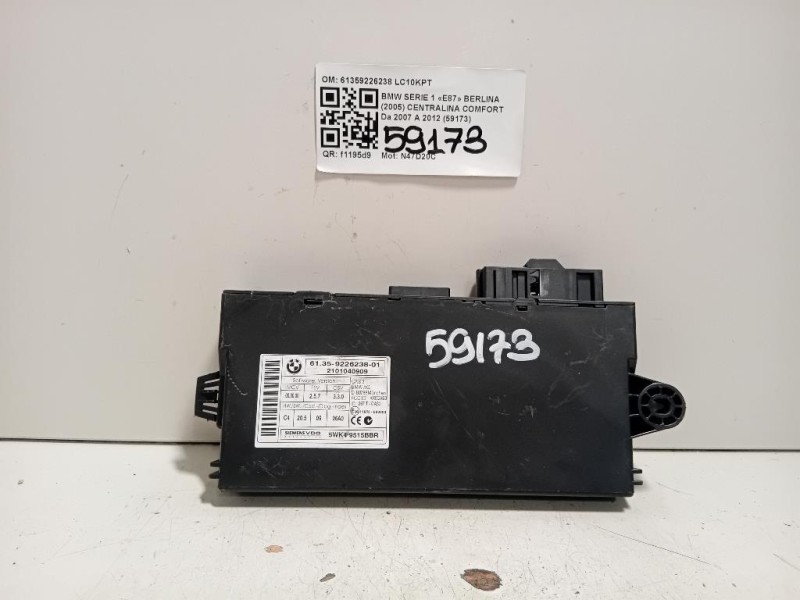 Centralina Comfort 61359226238 Bmw Serie 1 E87 Berlina 2005