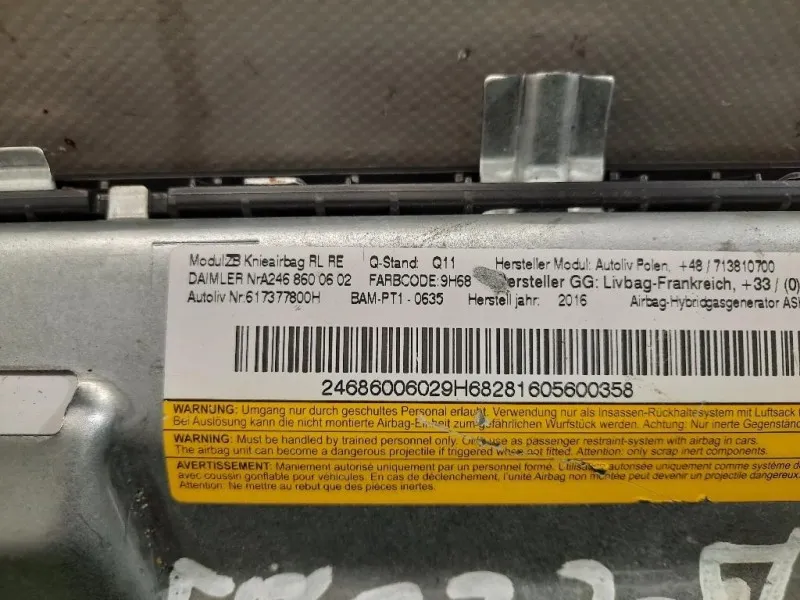 Air-bag Ginocchia SX 2468600602 Mercedes Classe B W246 2014