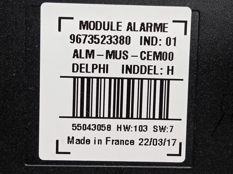 Centralina Controllo Allarme 9673523380 Citroen Jumpy IV 2016