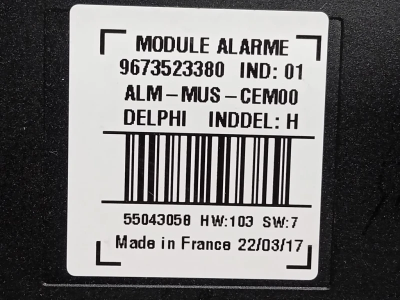 Centralina Controllo Allarme 9673523380 Citroen Jumpy IV 2016