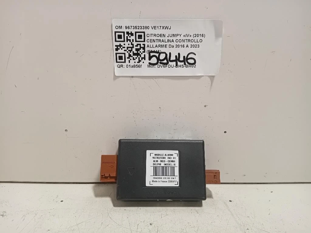 Centralina Controllo Allarme 9673523380 Citroen Jumpy IV 2016