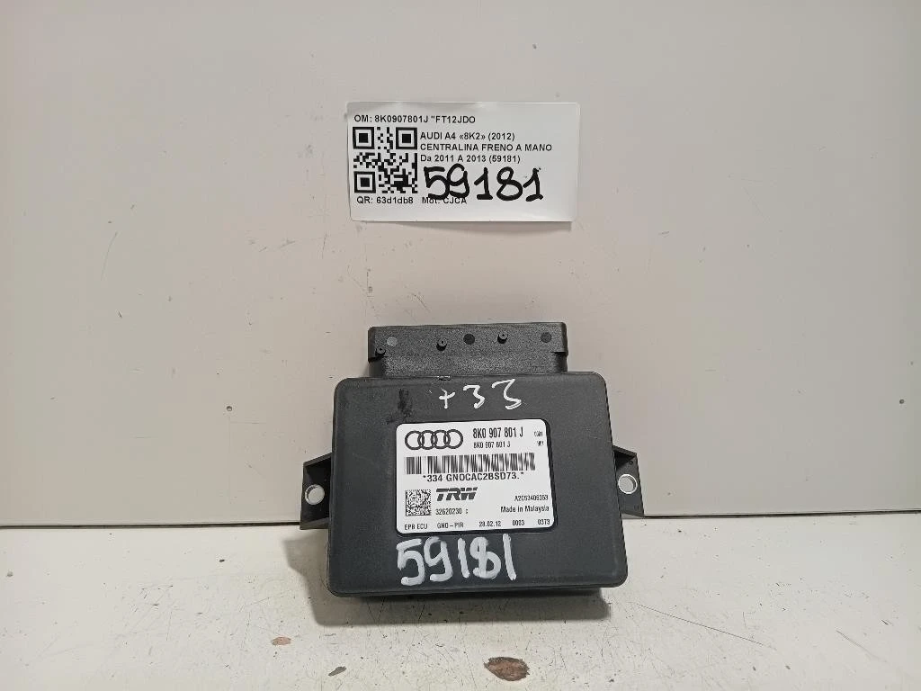 Centralina Freno A MANO 8K0907801J Audi A4 8K2 2012