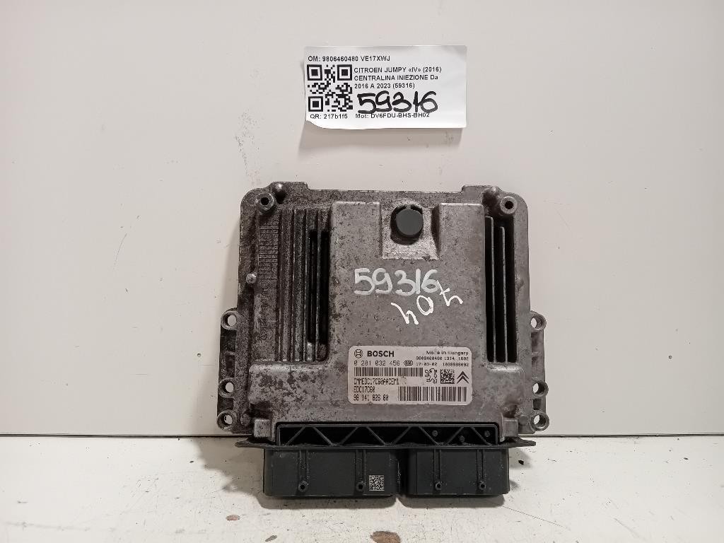 Centralina Iniezione 9806460480 Citroen Jumpy IV 2016