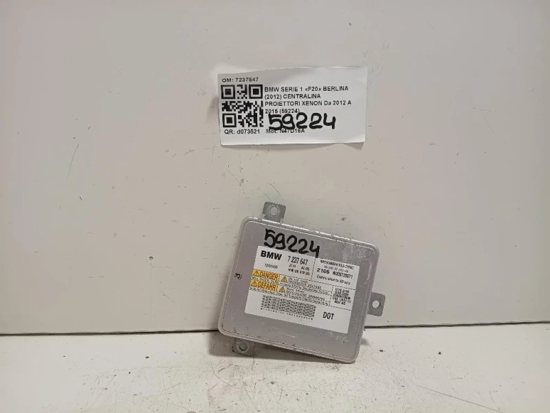 Centralina Proiettori Xenon 7237647 Bmw Serie 1 F20 Berlina 2012