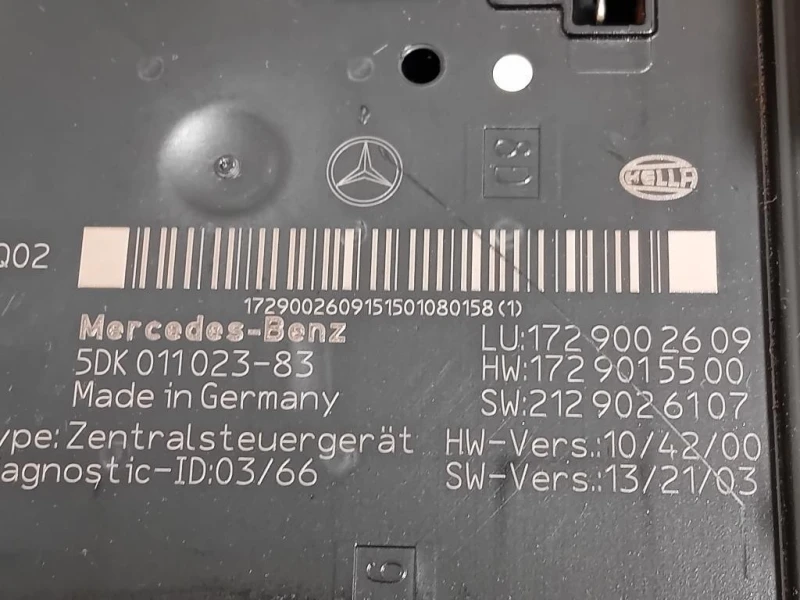Centralina Scatola Fusibili A1729002609 Mercedes Classe SLK R172 2011